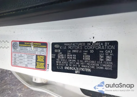 2018 Kia Soul из США, поврежденный, VIN KNDJN2A2XJ7907896